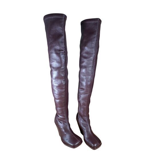 Khaite Morgan Over The Knee Boots Deep Wine Maroon Red Size 41 - Picture 1 of 14